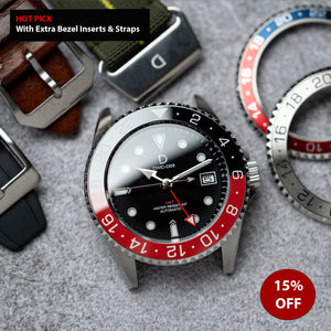 Modding_Starter_Combo_DIY_Kit_Bundle_42mm_Dive_GMT_Coke_Pepsi_and_Silver_steel_Bezel_Seiko_Automatic_GMT_movement_DWC-D03