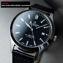 画像をギャラリービューアに読み込む, Swiss movement DIY Watch Kit | Pilot Watch with Sellita SW200-1 and black
 leather straps |DWC x EONIQ Signature Master Aviator