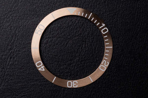 39.4mm Stainless Steel Diver Bezel Insert - Type B Champagne Rose Gold Brushed