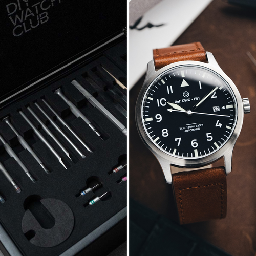 diy watch club pilot watchmkaing kit - pro tools box upgrade. in-house designed tools