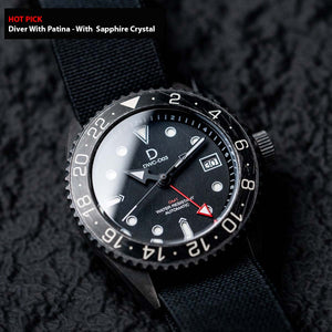 HOT PICK - Plated 925 Silver 42mm GMT Dive Watch | Vintage Diver