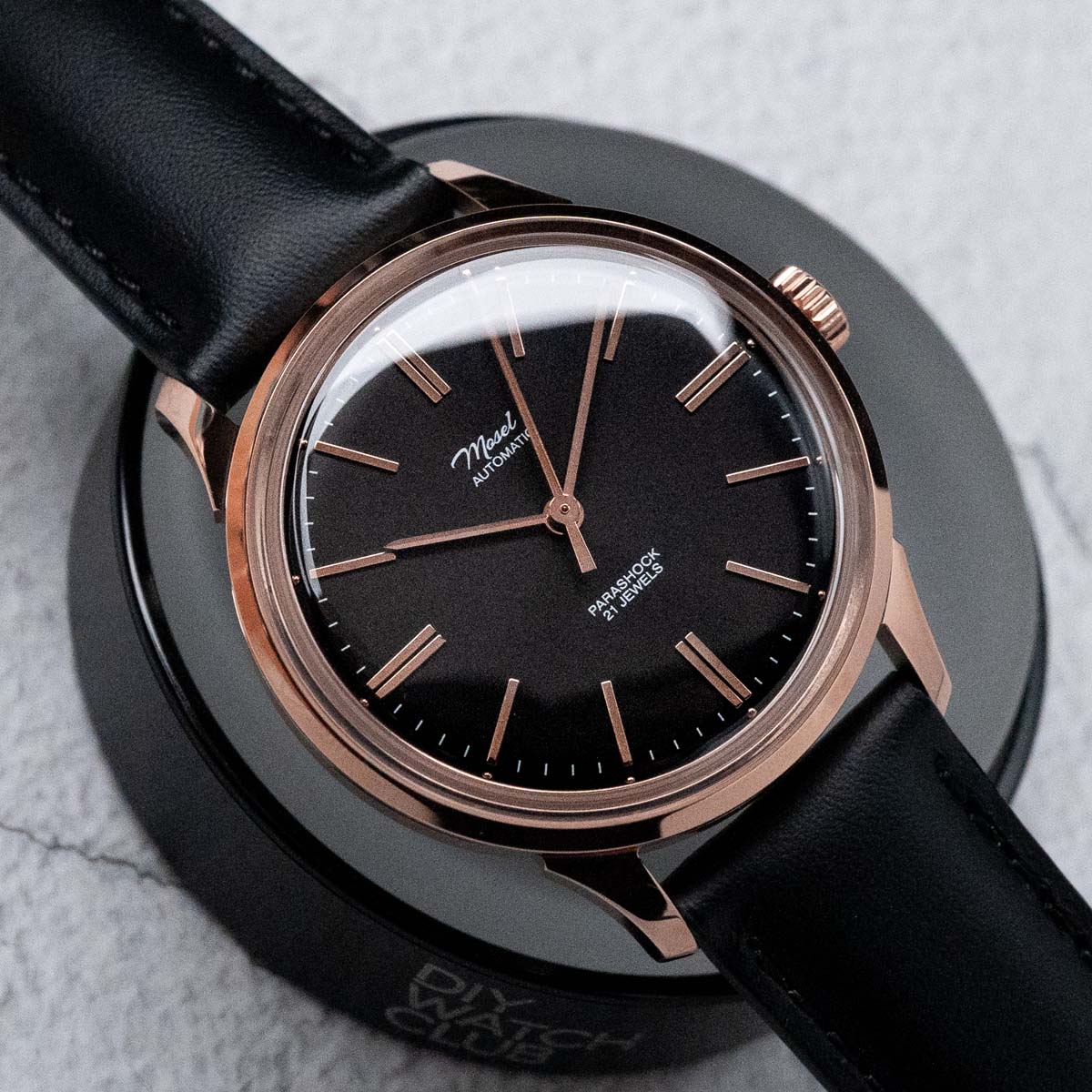 DIY Watchmaking Kit 35mm Mosel Black x Rose Gold Vintage Dress