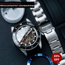 Load image into Gallery viewer, [Starter Bundle] 40mm Diver Kit | 40mm Diver With Second Hand Setting Assisting Tool and extra strap, bezel &amp; insert | Seiko NH70