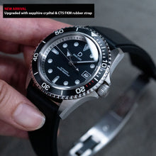Load image into Gallery viewer, DIY Watchmaking Kit | 42mm Dive Watch With D03 Black Dial &amp; CTS Deployant FKM Rubber Strap | DWC-D03 (TMI NH35)