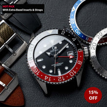 Load image into Gallery viewer, [Modding Starter Combo] DIY Kit Bundle | 42mm Dive GMT Coke, Pepsi, and Silver steel Bezel | Seiko Automatic GMT movement | DWC-D03