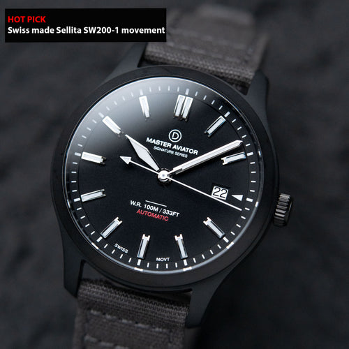 Swiss movement DIY Watch Kit | PVD Pilot Watch with Sellita SW200-1 |DWC x EONIQ Signature Master Aviator