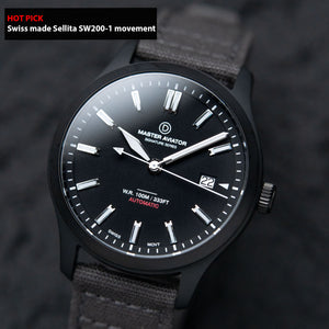 Swiss movement DIY Watch Kit | PVD Pilot Watch with Sellita SW200