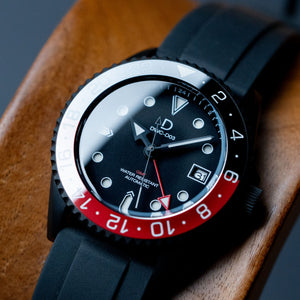 DIY Watchmaking Kit | 42mm PVD GMT Coke Red-Black Dive Watch | Seiko Automatic GMT movement | DWC-D03
