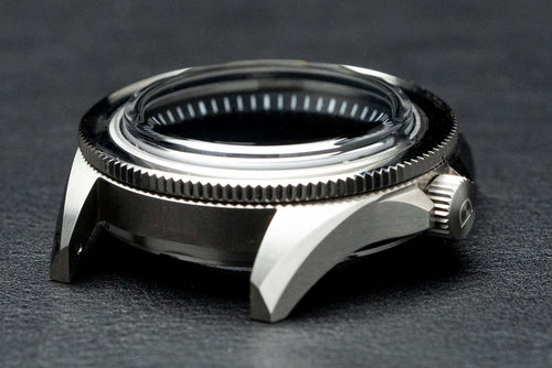 42mm DWC Diver Case - Coin Edge Bezel variant - Stainless Steel - Top Hat Sapphire Double Dome (DWC-CD-01)