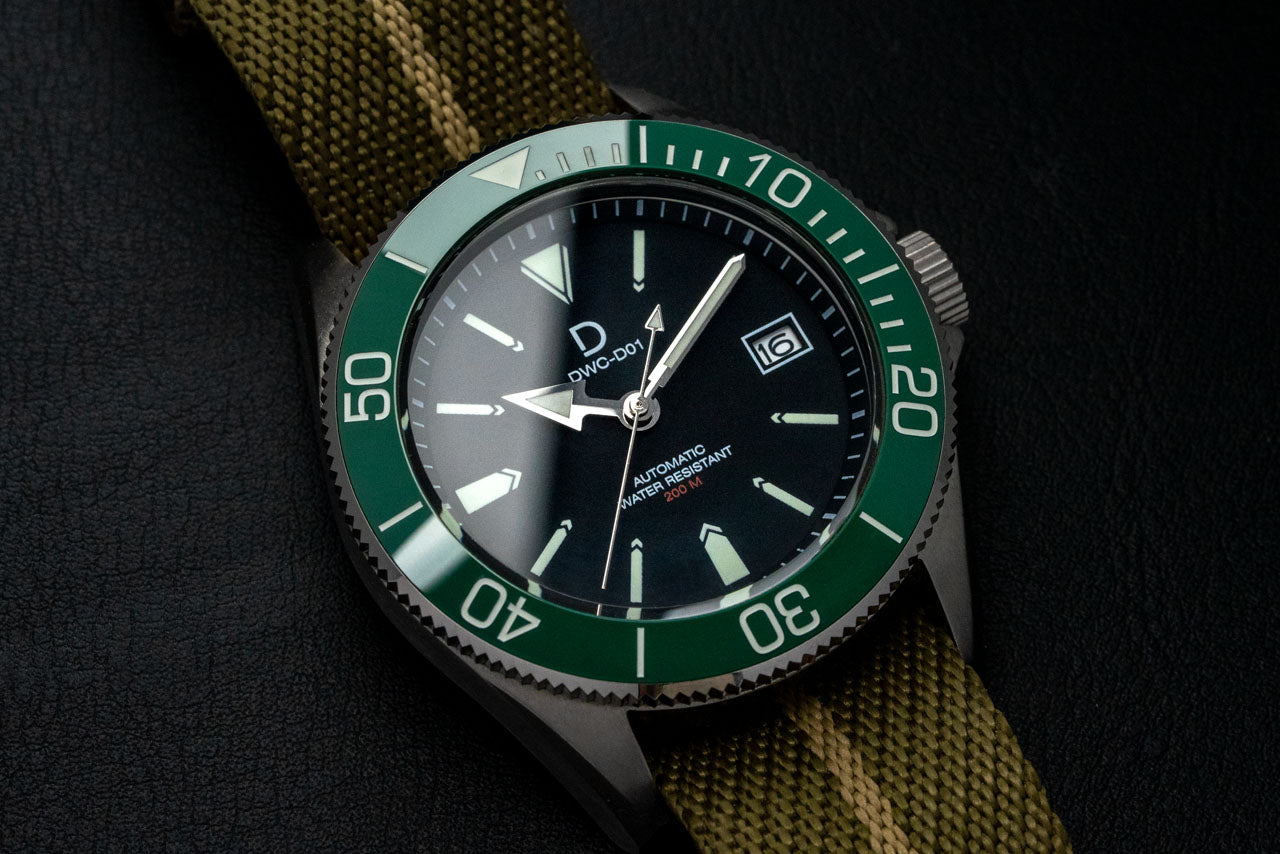 Lumed Ceramic Diver Bezel Insert Type B Green – DIYWATCH Club