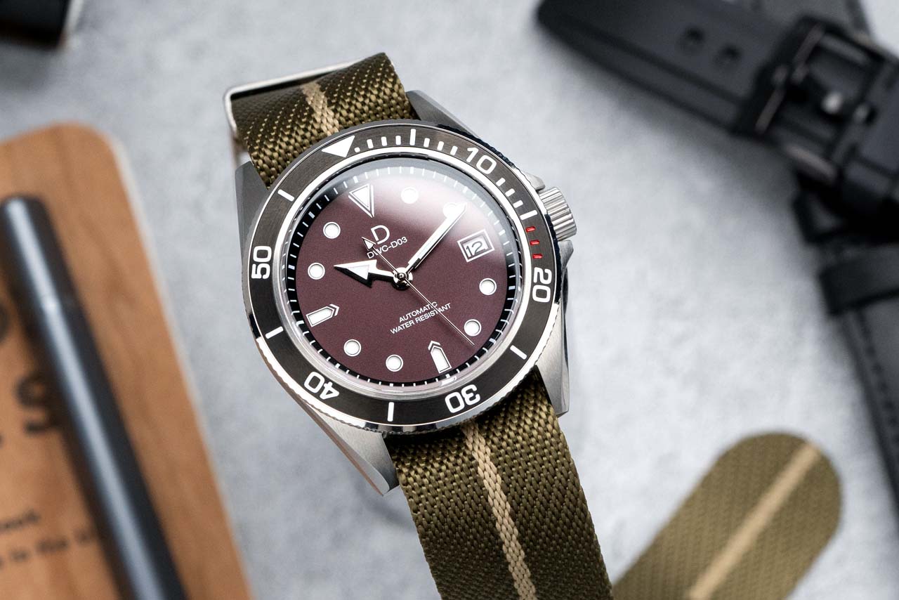 DIY Watchmaking Diver Bundle Kit | DWC-D03 (With Maroon Red Diver Dial)