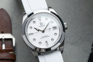 LIMITED - DIY Watchmaking Kit | NH35 Expedition Watch With Matt Silver Sandwich Japanese Purple Lume Dial | DWC-D03
