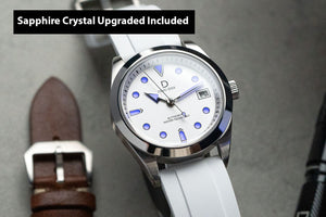 LIMITED - DIY Watchmaking Kit | NH35 Expedition Watch With Matt Silver Sandwich Japanese Purple Lume Dial | DWC-D03