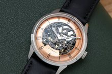 Load image into Gallery viewer, DIY Watchmaking Kit | Mosel series - Salmon Dial Skeleton vintage dress watch w/ Gun Silver Miyota 8N24 