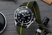 Load image into Gallery viewer, DIY WATCH CLUB - Black Diver with green parachute strap