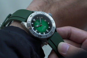 DIY Watch Club FKM Rubber Watch Band - Green strap