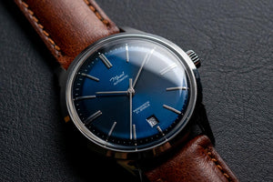 diy watch club - blue mosel with 3 silver watch hands