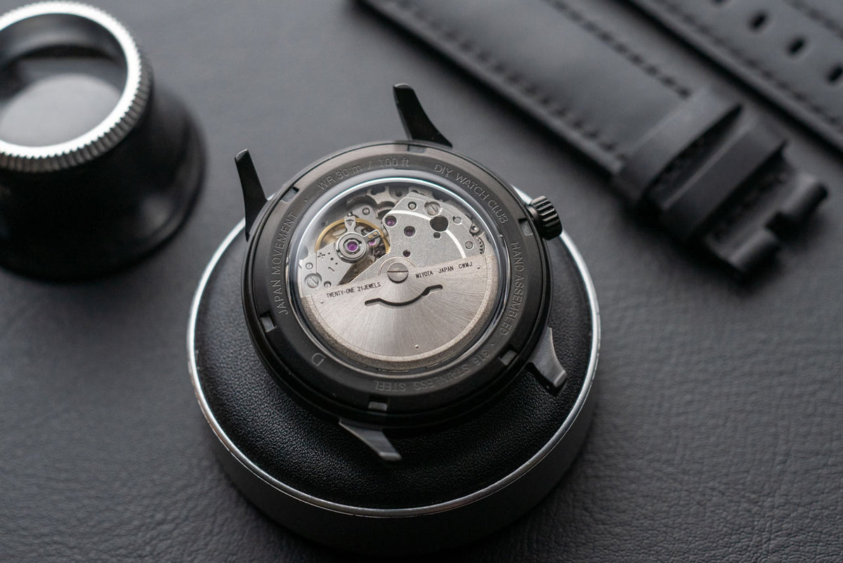 Watch Model Kit DIY Watchmaking Kit | 38.5mm Mosel with Date - Black Vintage Dress Wat ...