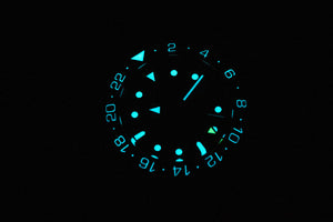 GMT diver lume shot - diy watch club watchmaking kit
