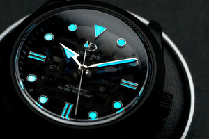 Sapphire dial with BGW9 superlume on a Seiko NH72 movement