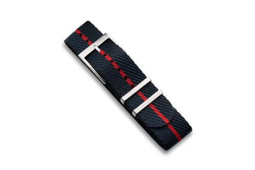 DIY Watch Club Classic NATO Strap - Navy x Black with Red centerline